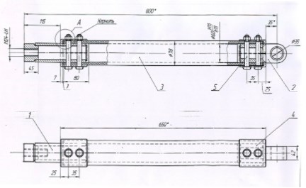 Схема габаритных размеров вала-изолятора для электрофильтров газоочистки