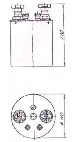 Схема габаритных размеров катушки сопротивления Р310